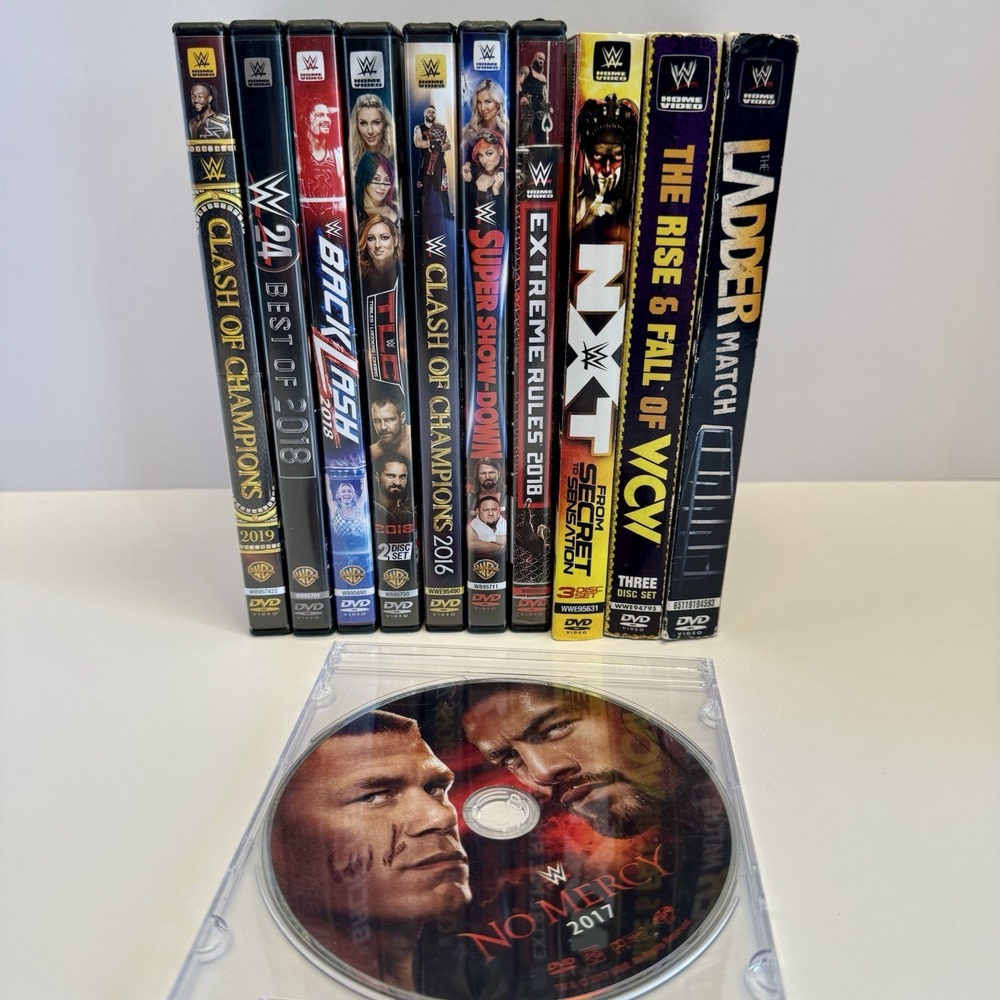 WWE DVD Lot 11 Titles 2016–2019 Extreme Rules TLC NXT WCW Tested